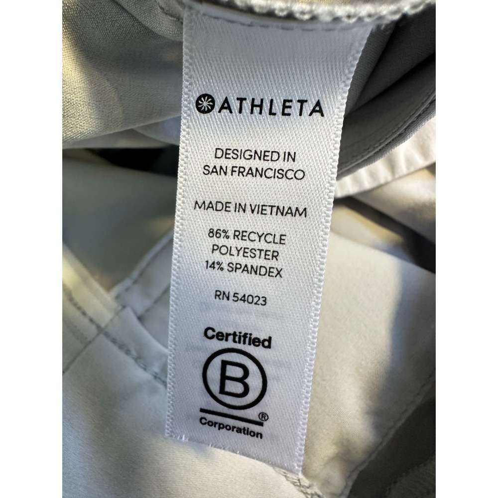 Athleta Tribeca Crop Pants Tern Grey Size 10 Travel Work Stretch Snap Ankle - Picture 9 of 16